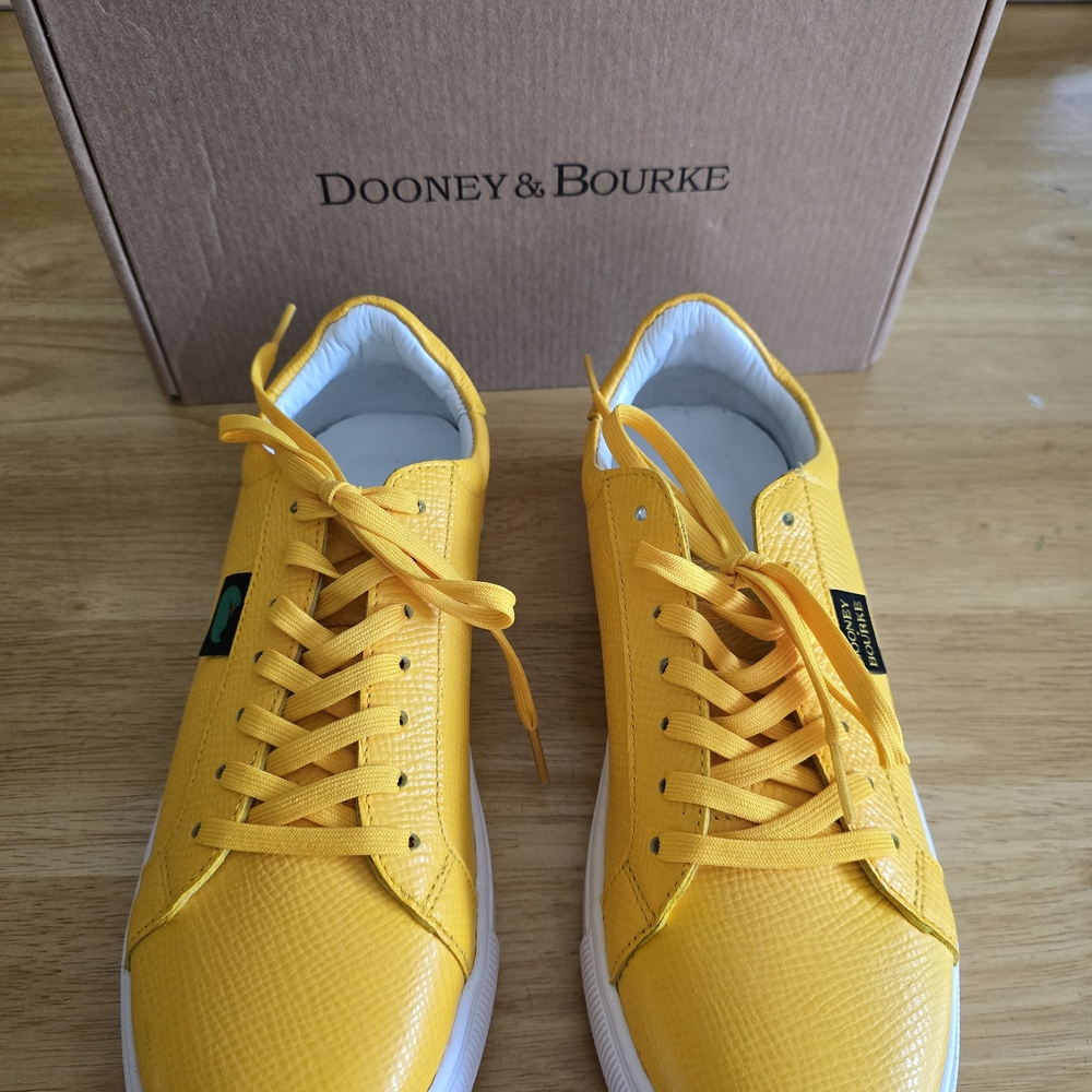 Dooney & Bourke Yellow Classic Low Top Leather Women's Sneakers